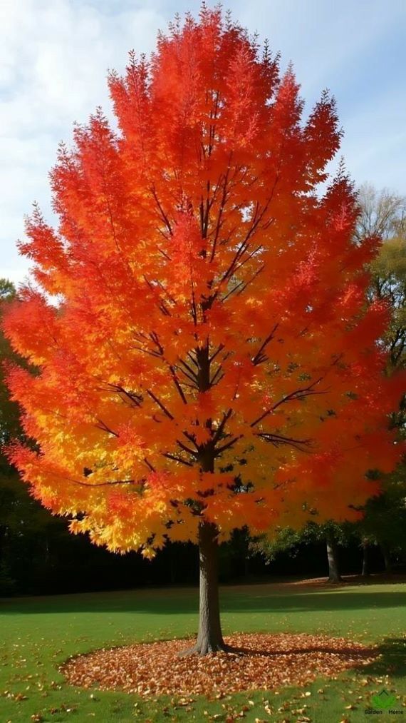 Ambrowiec amerykański styraciflua, jesienne kolory